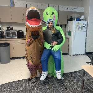 Dinosaur and alien